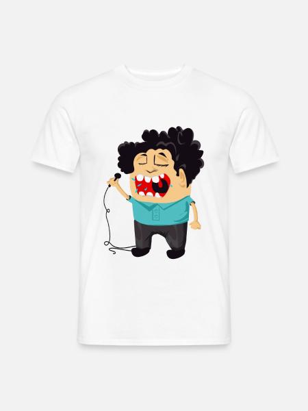 Karaoke singer doodle art - Men's T-Shirt - white