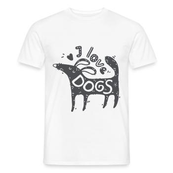 J'AIME LES CHIENS - T-shirt homme - blanc - Devant - AI Model Male 178 dark (178cm)