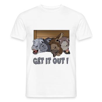 Get it out! Esel gruppe Geschenkidee für Verrückte - Männer T-Shirt - Weiß - Vorne - AI Model Male 178 dark (178cm)
