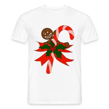 Lebkuchen und Zuckerstange Tshirt Geschenkidee - Männer T-Shirt - Weiß - Vorne - AI Model Male 178 dark (178cm)