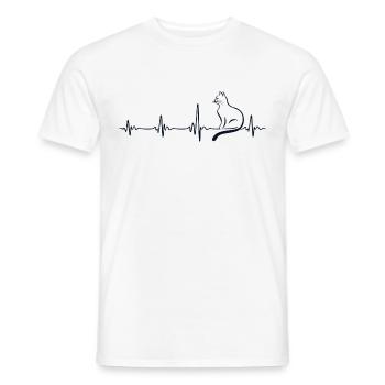 Heartbeat Cat Dark Blue - Männer T-Shirt - Weiß - Vorne - AI Model Male 178 dark (178cm)
