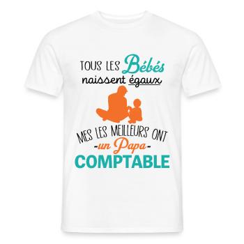 The best babies have an accountant dad - Men's T-Shirt - white - Front - AI Model Male 178 dark (178cm)