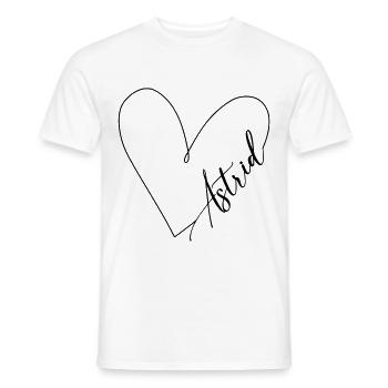Astrid Name Heart Line - Men's T-Shirt - white - Front - AI Model Male 178 dark (178cm)
