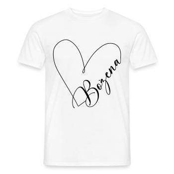 Bożena Nom Ligne de coeur - T-shirt homme - blanc - Devant - AI Model Male 178 dark (178cm)