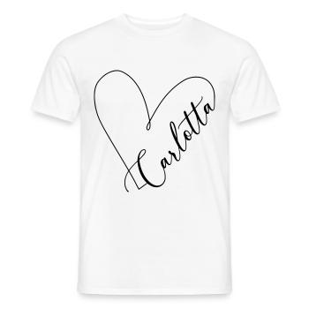 Carlotta Name Heart Line - Men's T-Shirt - white - Front - AI Model Male 178 dark (178cm)