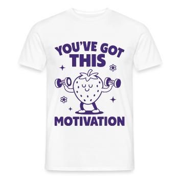 Fraise motivée - T-shirt homme - blanc - Devant - AI Model Male 178 dark (178cm)