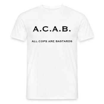 acab all cops are bastards - Men's T-Shirt - white - Front - AI Model Male 178 dark (178cm)