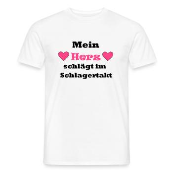 Schlager, Schlagerfan, Party, Gift Ideas, Gift - Men's T-Shirt - white - Front - AI Model Male 178 dark (178cm)