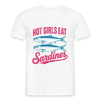 Sardine de poisson en conserve - T-shirt homme - blanc - Devant - AI Model Male 178 dark (178cm)