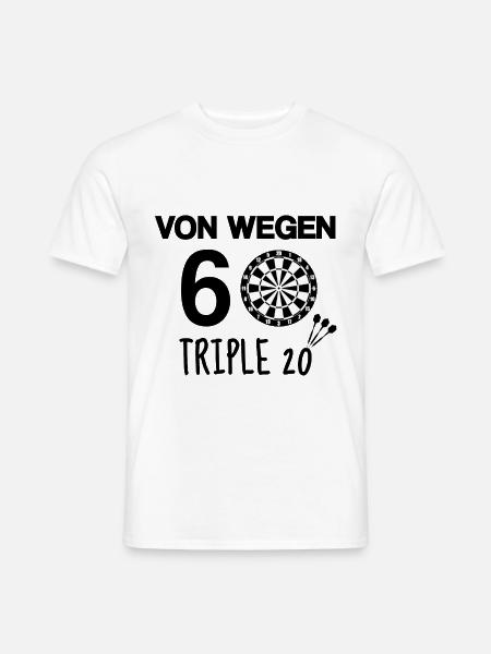 Von wegen 60 - Dart Geschenk Geburtstag sechziger - Männer T-Shirt - Weiß