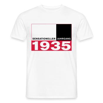 Sensationeller Jahrgang 1935 geboren - Männer T-Shirt - Weiß - Vorne - AI Model Male 178 dark (178cm)