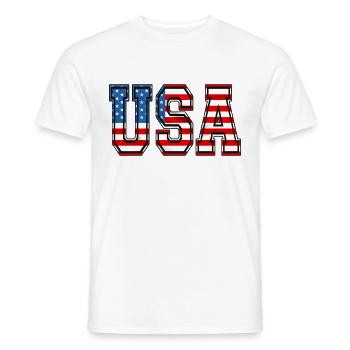 usa 3 - Men's T-Shirt - white - Front - AI Model Male 178 dark (178cm)