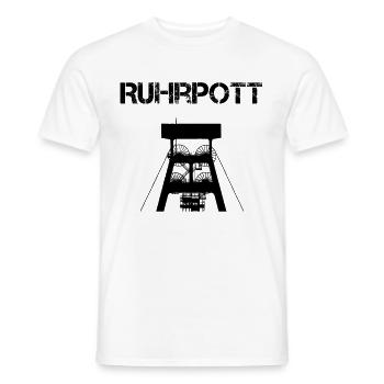 Ruhrpott Zeche - Männer T-Shirt - Weiß - Vorne - AI Model Male 178 dark (178cm)