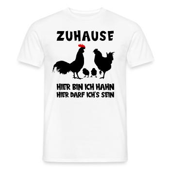 Zuhause Hahn Huhn Hühner Familie Lustig Spruch - Männer T-Shirt - Weiß - Vorne - AI Model Male 178 dark (178cm)