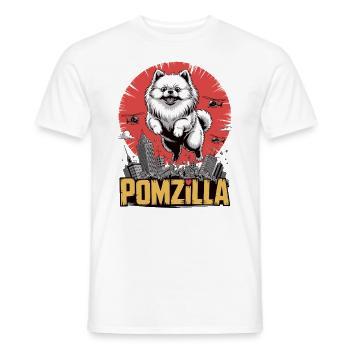 Pomzilla – Flausch, Panik, Weltuntergang - Männer T-Shirt - Weiß - Vorne - AI Model Male 178 dark (178cm)