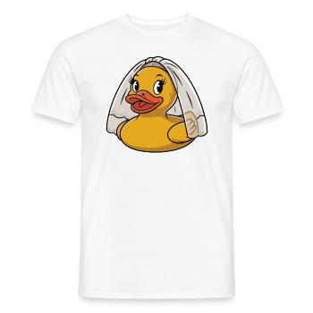 Rubber Duck Bride - T-shirt homme - blanc - Devant - AI Model Male 178 dark (178cm)