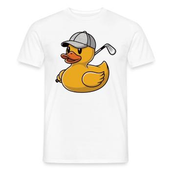 Rubber duck with golf club - Men's T-Shirt - white - Front - AI Model Male 178 dark (178cm)