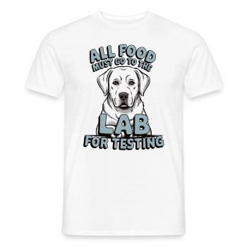 Toute la nourriture doit aller au laboratoire – White Labrador - T-shirt homme - blanc - Devant - AI Model Male 178 dark (178cm)