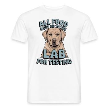 Toute la nourriture doit aller au laboratoire – Yellow Labrador - T-shirt homme - blanc - Devant - AI Model Male 178 dark (178cm)