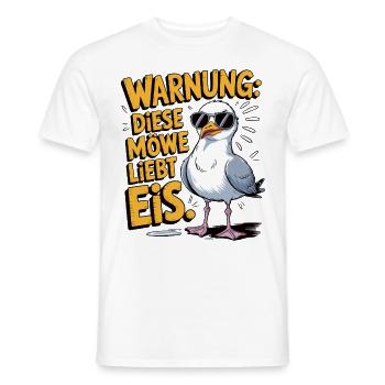 Warnung diese Möwe liebt Eis - Männer T-Shirt - Weiß - Vorne - AI Model Male 178 dark (178cm)