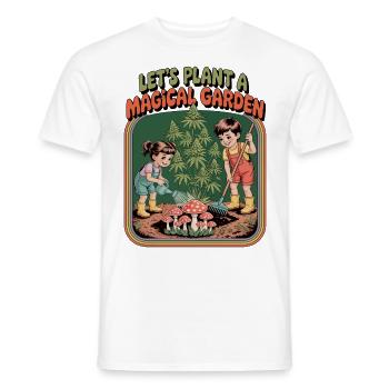 Let's Plant a Magical Garden – Cannabis - Men's T-Shirt - white - Front - AI Model Male 178 dark (178cm)