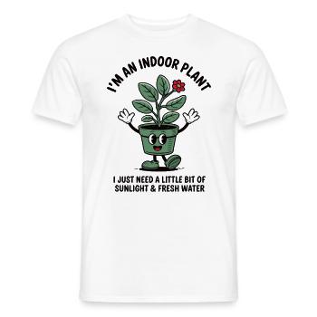 I'm an Indoor Plant – Plant in a Human Costume - Men's T-Shirt - white - Front - AI Model Male 178 dark (178cm)