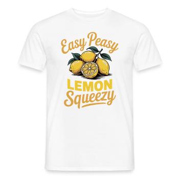 Easy Peasy Lemon Squeezy – Thème d’été frais - T-shirt homme - blanc - Devant - AI Model Male 178 dark (178cm)