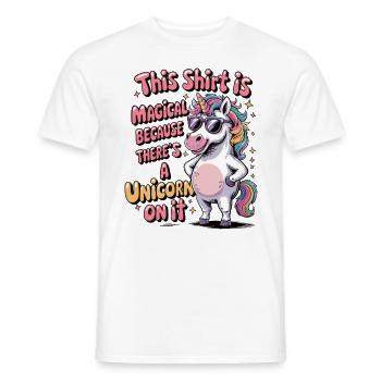 This Unicorn shirt is magical - Men's T-Shirt - white - Front - AI Model Male 178 dark (178cm)