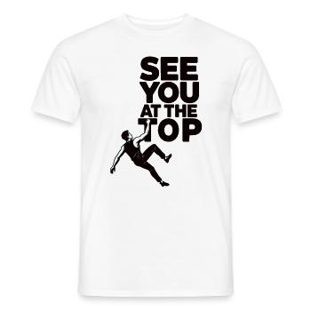 Rendez-vous au sommet – Motivation pour l’escalade - T-shirt homme - blanc - Devant - AI Model Male 178 dark (178cm)