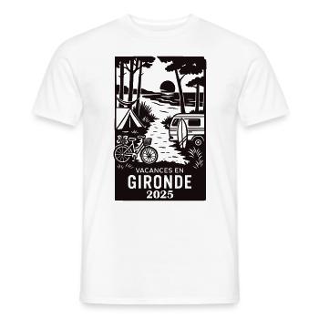 Vacances en Gironde 2025 - Men's T-Shirt - white - Front - AI Model Male 178 dark (178cm)