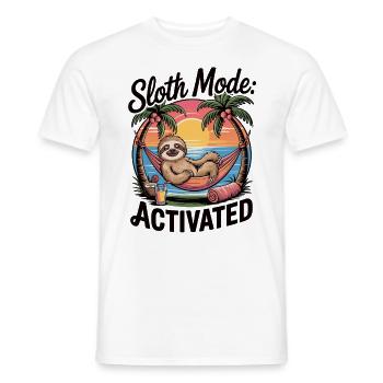 Mode paresseux activé - Drôle de paresseux Chill - T-shirt homme - blanc - Devant - AI Model Male 178 dark (178cm)