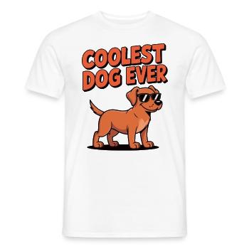 Coolest Dog Ever – Comic Labrador - Men's T-Shirt - white - Front - AI Model Male 178 dark (178cm)