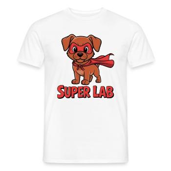 Super Lab – Labrador Welpe als Held - Männer T-Shirt - Weiß - Vorne - AI Model Male 178 dark (178cm)