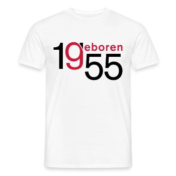 Jahrgang 1955 geboren - Männer T-Shirt - Weiß - Vorne - AI Model Male 178 dark (178cm)
