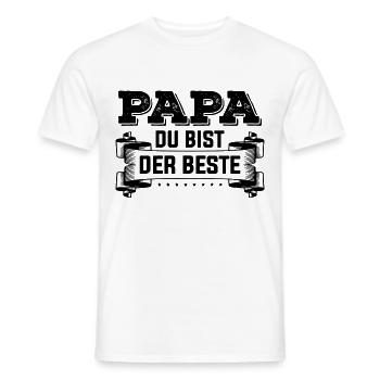 Papa du bist der Beste Vater Dad Daddy - Männer T-Shirt - Weiß - Vorne - AI Model Male 178 dark (178cm)