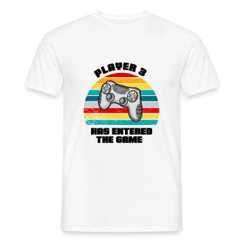 Player 3 has entered the game - Men's T-Shirt - white - Front - AI Model Male 178 dark (178cm)