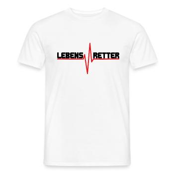 Lifesaver ECG Design - black font - Men's T-Shirt - white - Front - AI Model Male 178 dark (178cm)