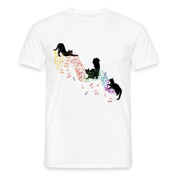 Niedliche Katzen machen Musik Geschenk Musiker - Männer T-Shirt - Weiß - Vorne - AI Model Male 178 dark (178cm)