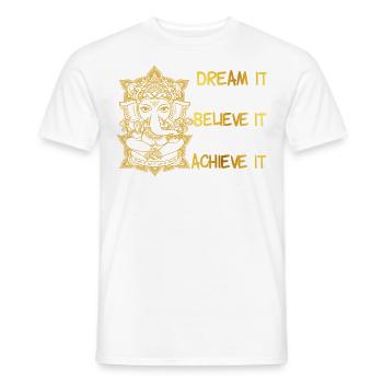 Ganesha Rêvez-le, Croyez-le, Réalisez-le - T-shirt homme - blanc - Devant - AI Model Male 178 dark (178cm)