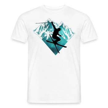 Ski holiday Winter sports ski slope gift - Men's T-Shirt - white - Front - AI Model Male 178 dark (178cm)