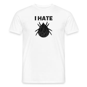 I hate ticks | Borreliosis insect tick - Men's T-Shirt - white - Front - AI Model Male 178 dark (178cm)