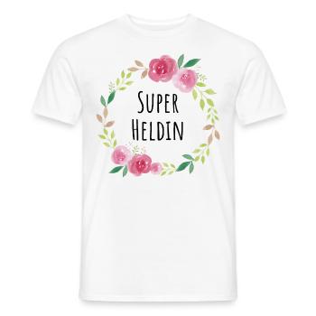 Super Heldin Feministin Muttertag Geschenk Blumen - Männer T-Shirt - Weiß - Vorne - AI Model Male 178 dark (178cm)