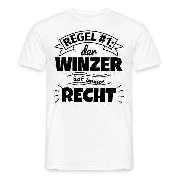 Winzer Geschenke – Hat immer Recht - Männer T-Shirt - Weiß - Vorne - AI Model Male 178 dark (178cm)