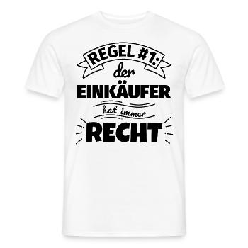 Einkäufer Geschenke – Hat immer Recht - Männer T-Shirt - Weiß - Vorne - AI Model Male 178 dark (178cm)