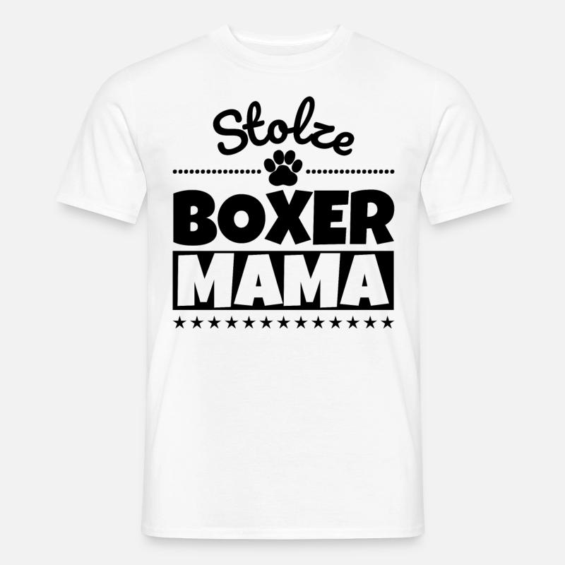 Stolze Boxer Mama - Männer T-Shirt - Weiß