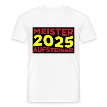 Meister und Aufsteiger 2025 - Männer T-Shirt - Weiß - Vorne - AI Model Male 178 dark (178cm)
