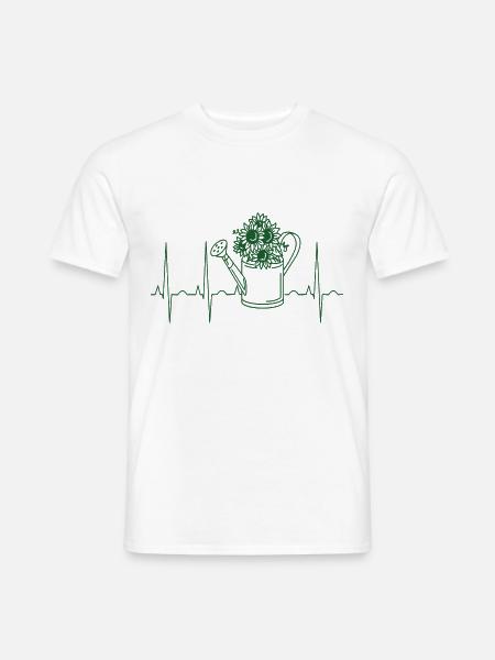 Blumen EKG, Gärtner, Gärtnerin, Herzschlag Garten - Männer T-Shirt - Weiß
