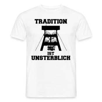 Tradition is Immortal mining and colliery - Men's T-Shirt - white - Front - AI Model Male 178 dark (178cm)