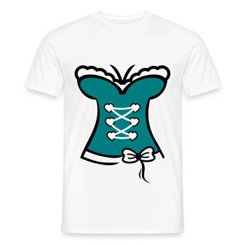 Fausse robe drôle dirndl - T-shirt homme - blanc - Devant - AI Model Male 178 dark (178cm)