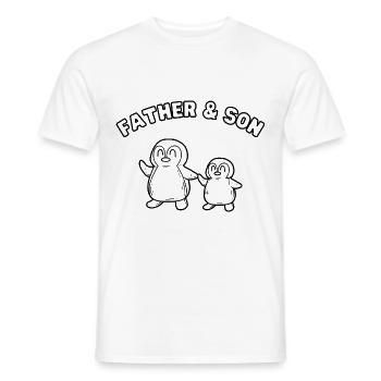 Penguin Family Father & Son Outline - Men's T-Shirt - white - Front - AI Model Male 178 dark (178cm)